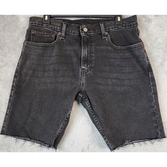 Levi's Other - Levi Strauss 412 Jean Shorts Mens Size 32 Faded Black Denim Cutoff Slim Taper